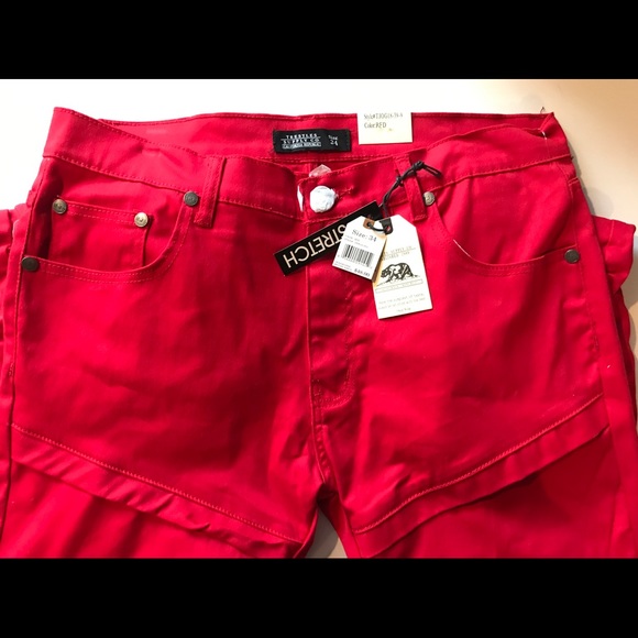 California Republic Red Stretch Jeans Size 34 - Picture 5 of 5